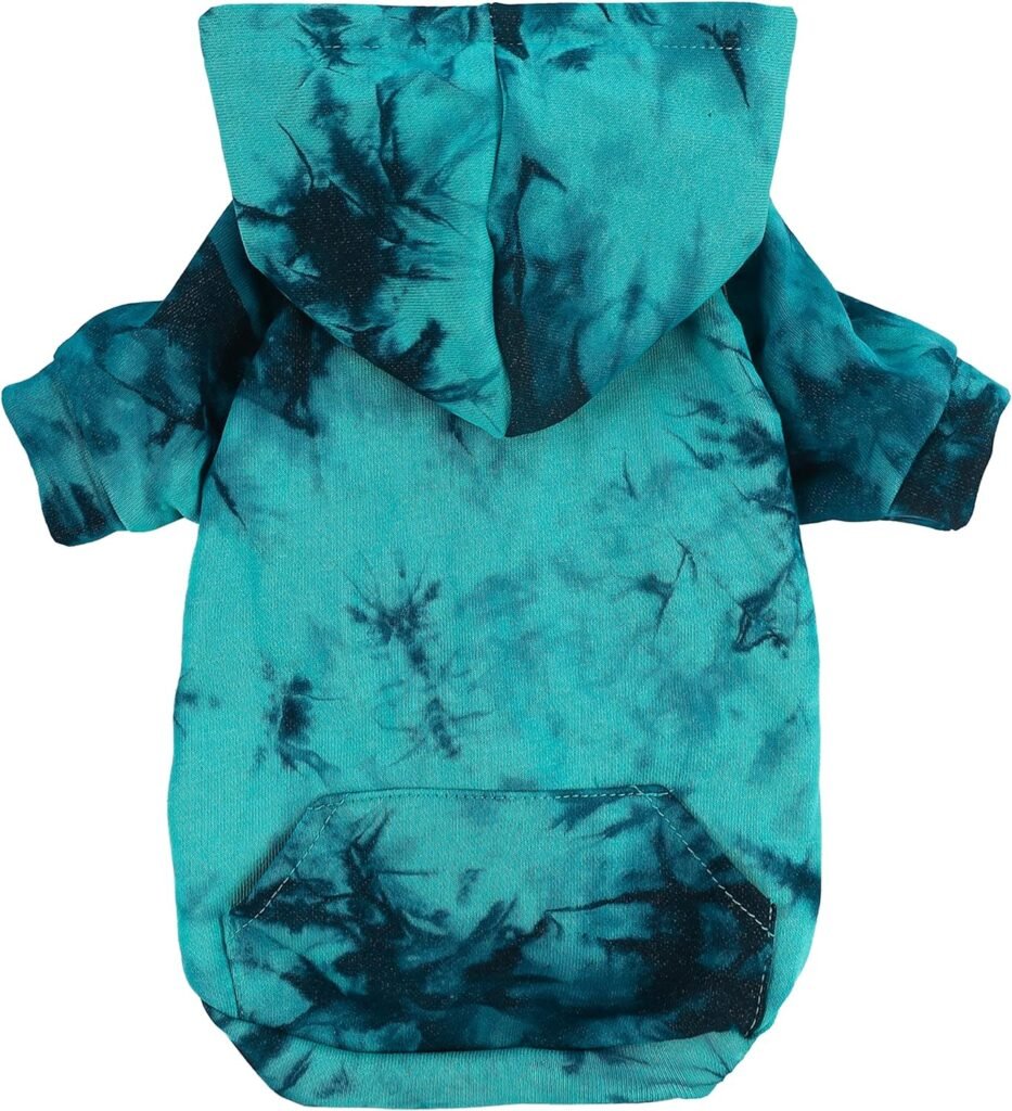 a blue and black tie dye hoodie